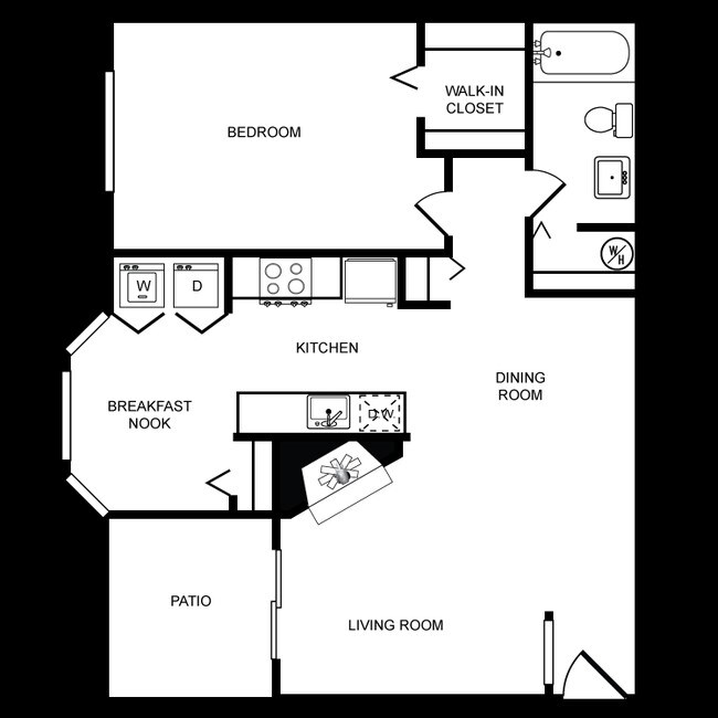 1 Bed 1 Bath  A 03201 floor plan